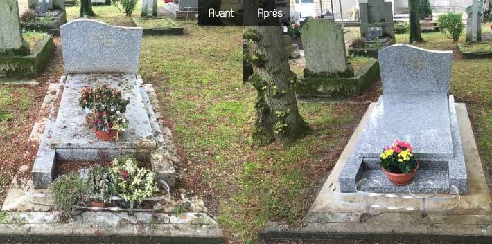 Nettoyage de tombe au cimetière de valenciennes