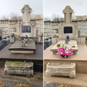 Nettoyage de tombe au cimetière de valenciennes